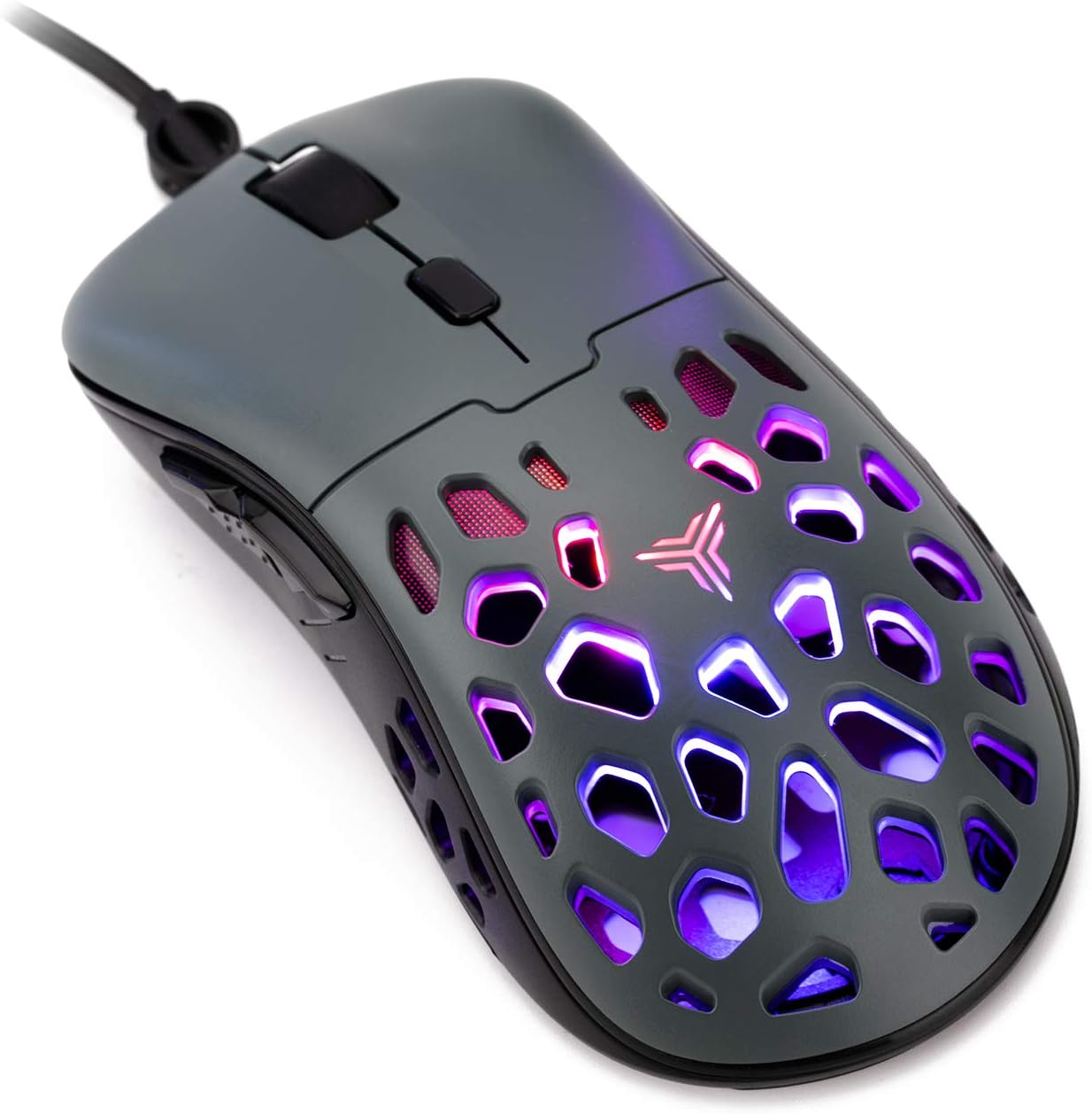 Teamwolf Gaming Mouse Wired RGB Grille Breathing Light Programmable Buttons Adjustable DPI Computer Mice (Dark Green)